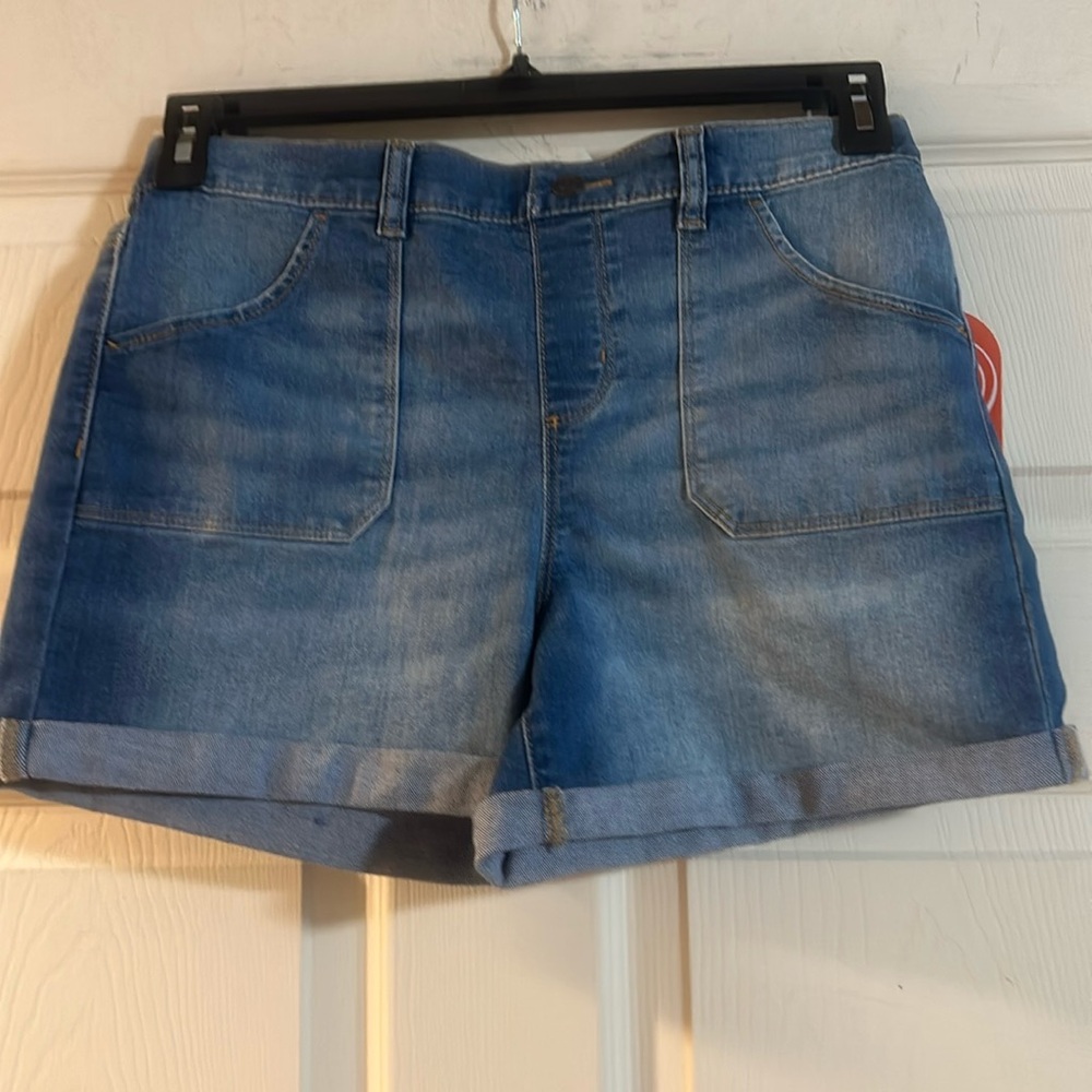 WONDER NATION CUFF HEM DENIM SHORTS: NEW WITH TAGS: SIZE L (10/12) PLUS